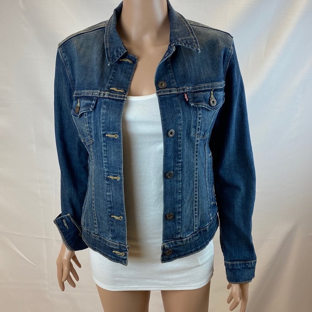 Levi’s Jean Denim Jacket SZ S Medium Wash 4 Pocket Light Stretch Street Wear